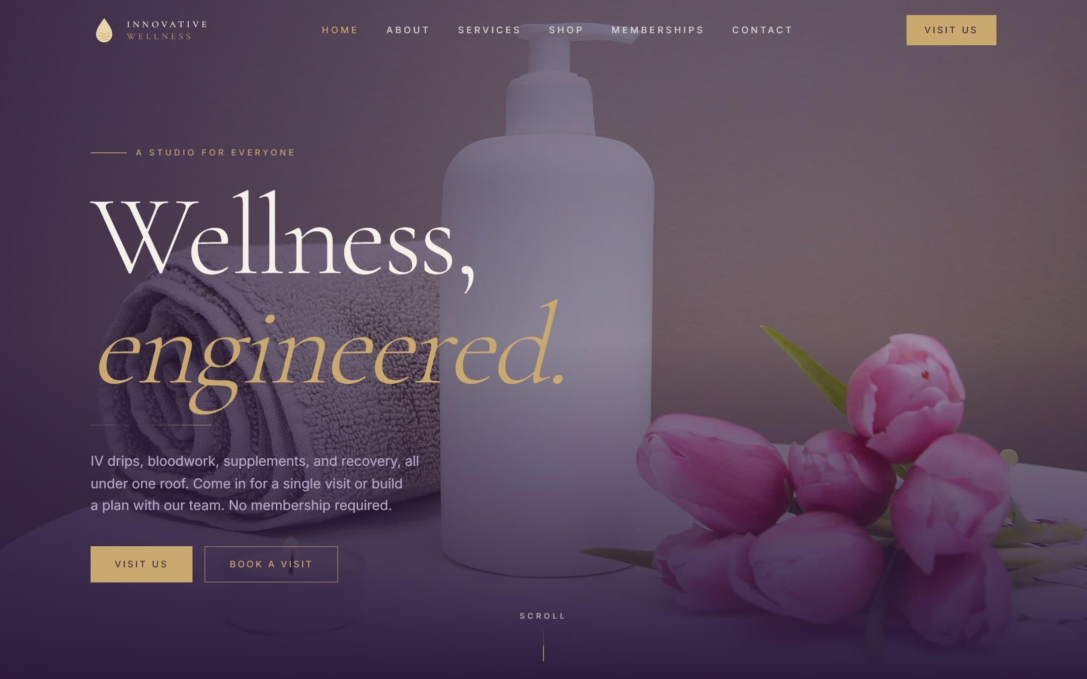 Innovative Wellness homepage in a browser window